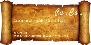 Cseresznyák Csilla névjegykártya
